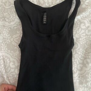 SKIMS Black Ribbed Crop Top